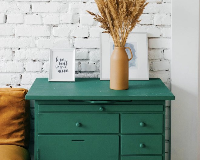 Wooden furniture in modern interior
